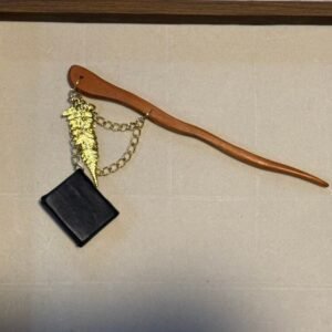 Black Leather Tiny Tome Hair Stick